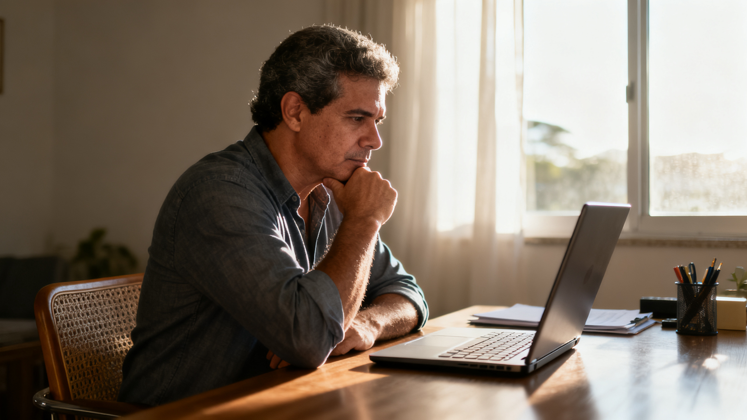 Investidor analisando aplicação em renda fixa no computador